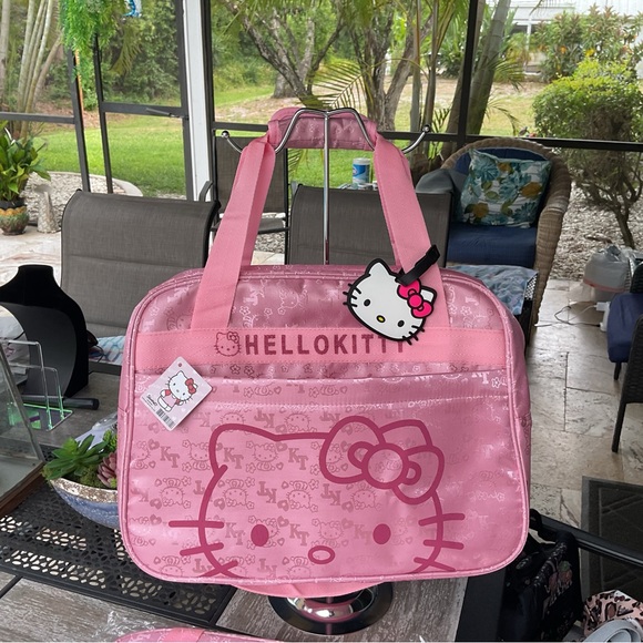 Hello Kitty Handbags - NWT, Sanrio Hello Kitty Pink Tote Bag with Luggage tag